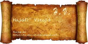 Hajdú Vitold névjegykártya